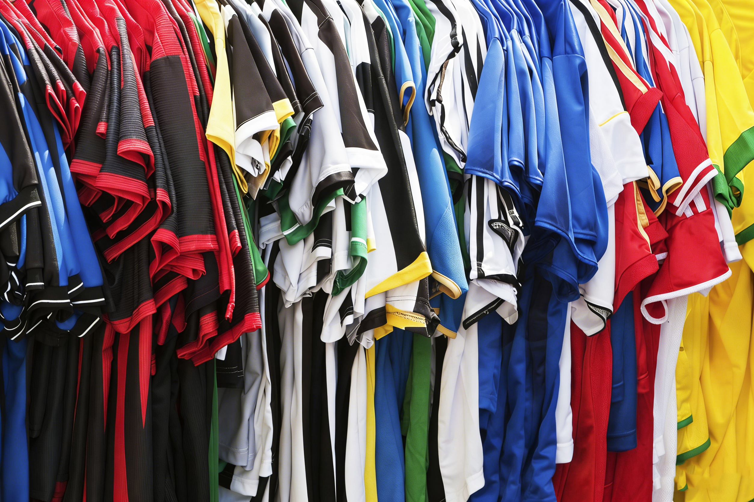 Custom sportswear decoration techniques: screen printing, embroidery, heat transfer and laser etching samples displayed on athletic apparel