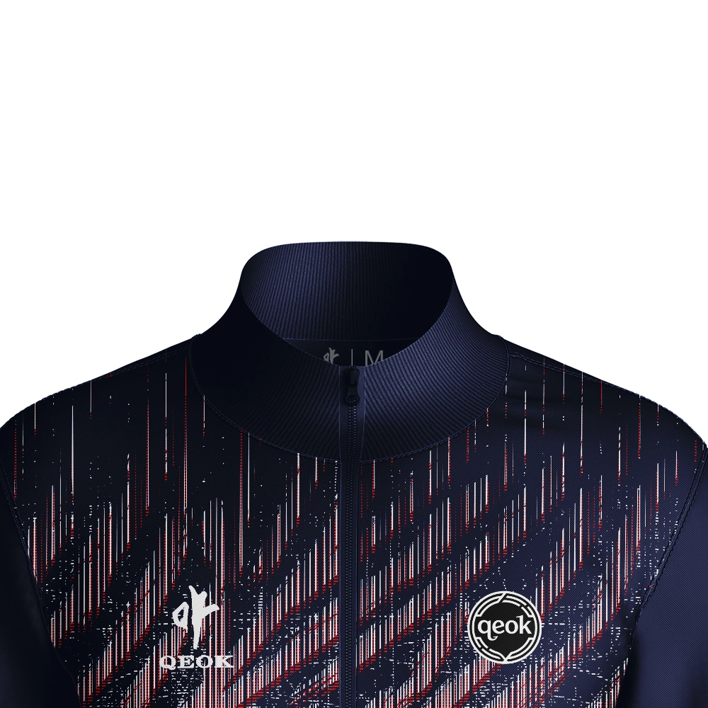 Navy Graphic Custom Training Jacket collar